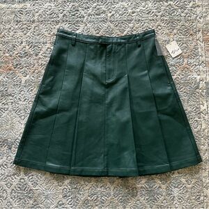 NEW! Free People Mini Pladed Skirt Dark Green Color Size 2/$98